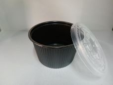 POSUDA PP 500 OKRUGLA SA POKLOPC CRNA  100 KOM